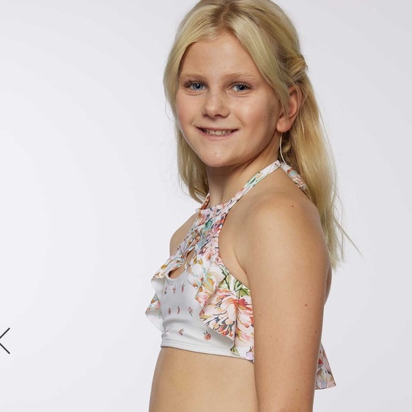 O’Neil’s | ARDEN FLORAL RUFFLE HI-NECK SWIM, Size 12, NWT - Picture 11 of 12